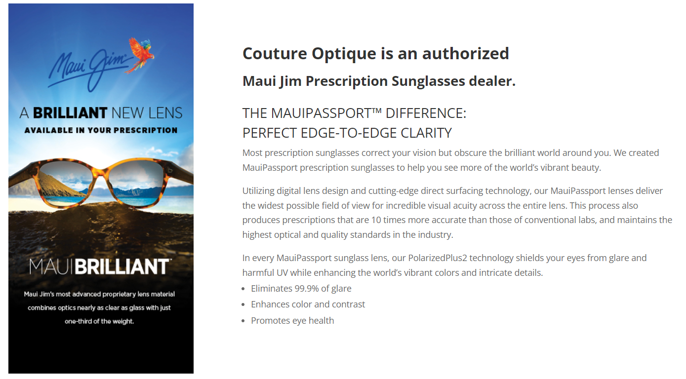 Maui Jim Prescription Sunglasses at Couture Optique